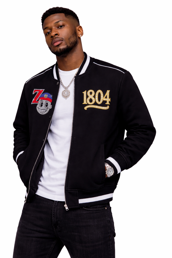 ZB Contrast Piping Zip Bomber Jacket