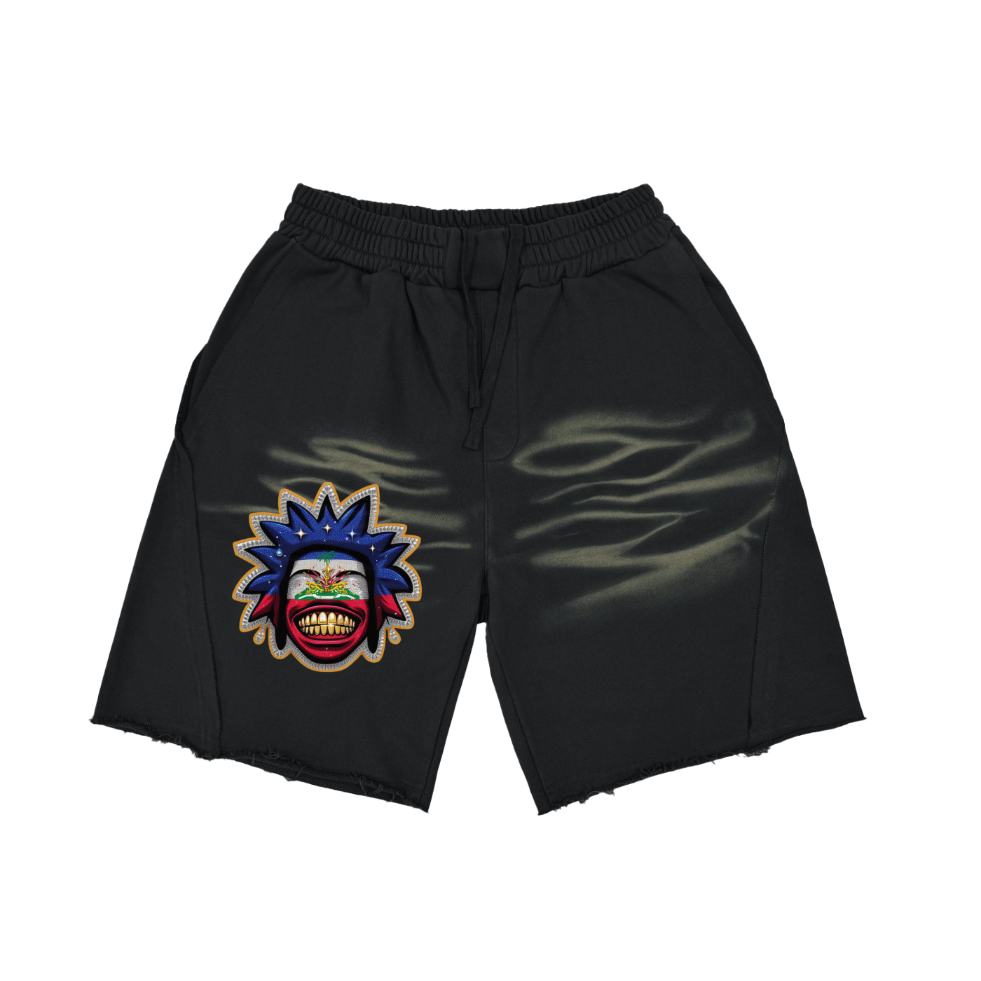 Heavyweight  Vintage Washed  Tiger Stripes Short Pants - 360 GSM