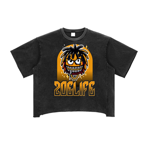 Raw Edge Snow Washed Boxy T-Shirt