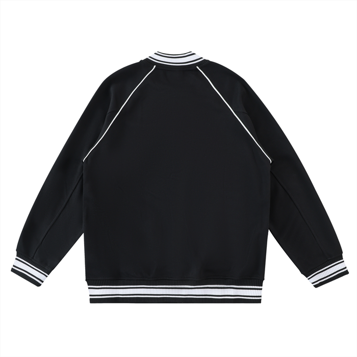 Contrast Trim Raglan Varsity Jacket lifestyle