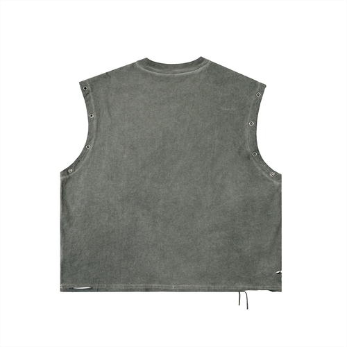 Distressed Grommet Eyelet Tank Top - alternate view
