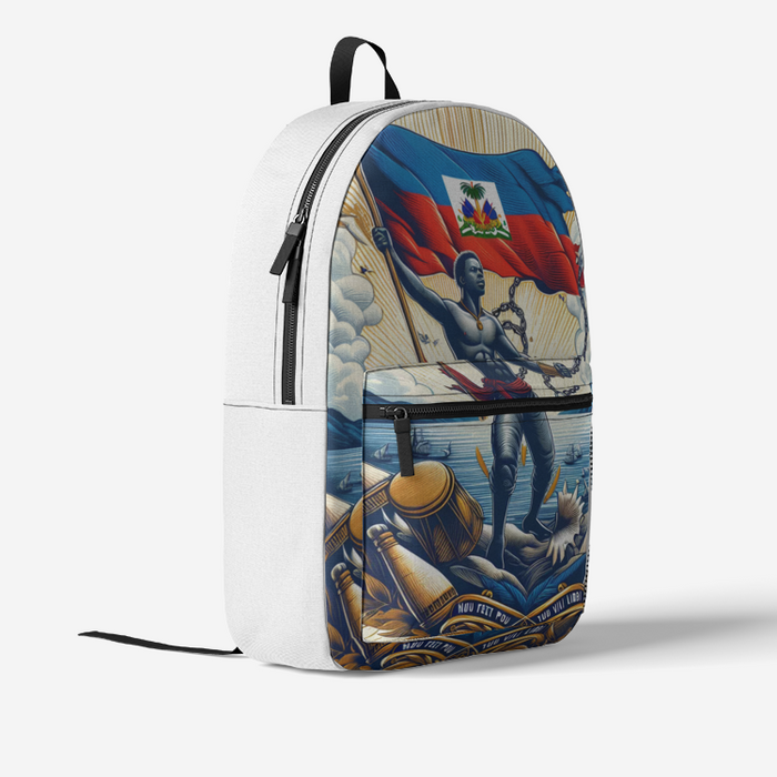 Retro Colorful Print Trendy Backpack lifestyle