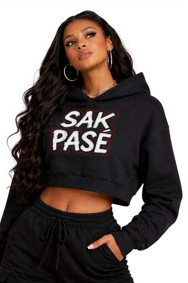 Sak Pasé woman Cropped Statement Hoodie