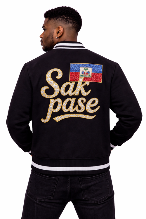 ZB Contrast Piping Zip Bomber Jacket - alternate view